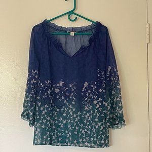 Coldwater Creek Sheer Blue top